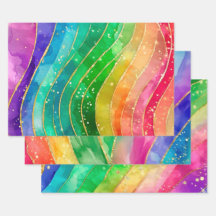 Regenboog Alcohol Inkt Goud Glitter Abstract Ontwe