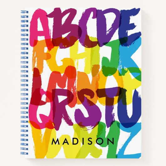 Regenboog Alfabet Kleuterschool Notitieboek (Voorkant)