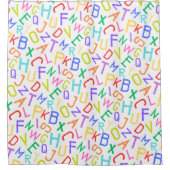 Regenboog alfabet letters Kinder A-Z douchegordijn (Voorkant)