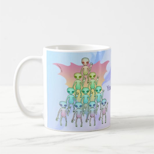 Regenboog Alien Koffiemok (Links)
