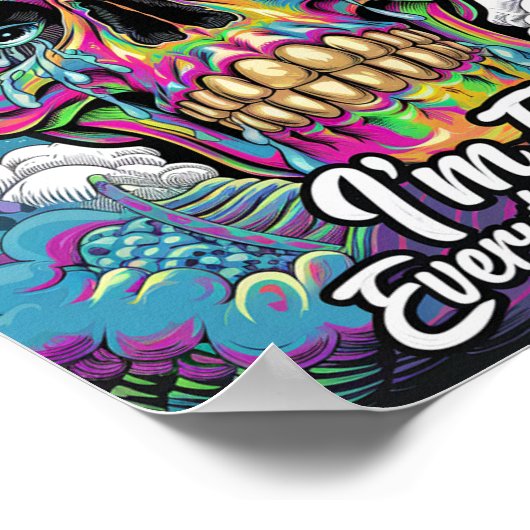 Regenboog Alles is een fijne schedel Poster (Hoek)