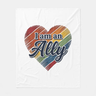 Regenboog Ally Heart Vector Shirt Ontwerp_1 Fleece Deken