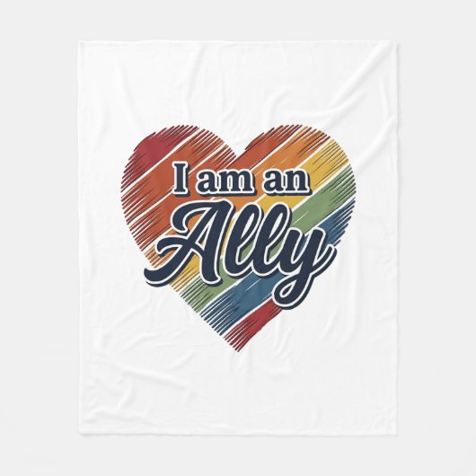 Regenboog Ally Heart Vector Shirt Ontwerp_1 Fleece Deken (Voorkant)