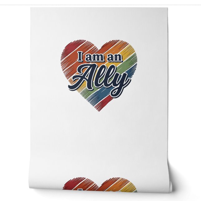 Regenboog Ally Heart Vector T-shirt Ontwerp_1 Behang (Afrollen)