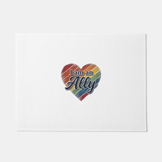 Regenboog Ally Heart Vector T-shirt Ontwerp_1 Deurmat (Voorkant)