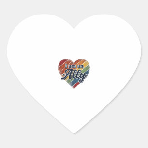 Regenboog Ally Heart Vector T-shirt Ontwerp_1 Hart Sticker