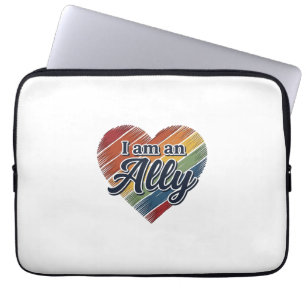 Regenboog Ally Heart Vector T-shirt Ontwerp_1 Laptop Sleeve