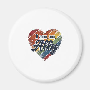 Regenboog Ally Heart Vector T-shirt ontwerp_1 Magneet