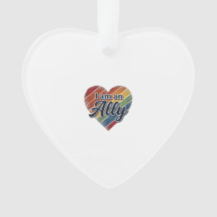 Regenboog Ally Heart Vector T-shirt Ontwerp_1 Ornament