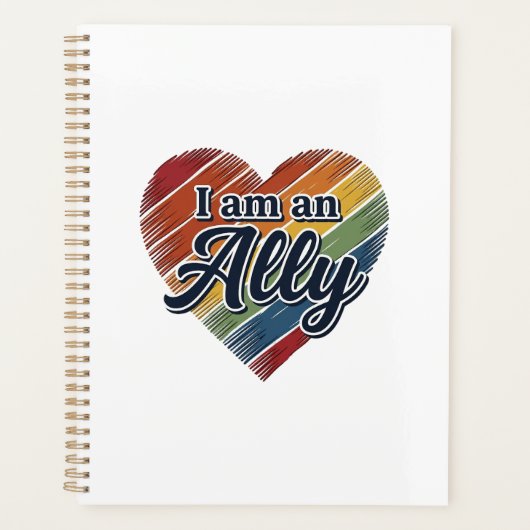 Regenboog Ally Heart Vector T-shirt Ontwerp_1 Planner (Voorkant)