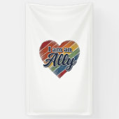 Regenboog Ally Heart Vector T-shirt Ontwerp_1 Spandoek (Verticaal)