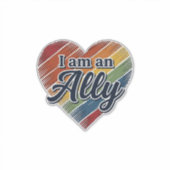 Regenboog Ally Heart Vector T-shirt Ontwerp_1 Sticker (Voorkant)