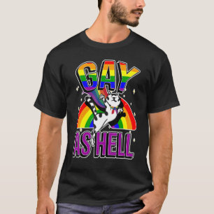 Regenboog Ally Kat Lgbt Gay Pride Vlag Hart Mannen T-shirt
