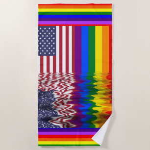 Regenboog Amerikaanse vlag LGBT Ondersteuning Stra Strandlaken