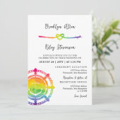 Regenboog Anker Touw Hart Nautische LGBT Bruiloft Kaart (Staand voorkant)