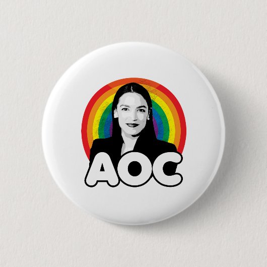 Regenboog AOC Ronde Button 5,7 Cm (Voorkant)