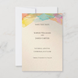Regenboog Aquarel Save The Date Kaart