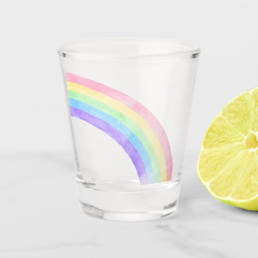 Regenboog Aquarel Shotglas Shot Glas (Voorkant)