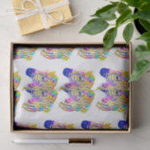 Regenboog Aquarel Verf Spat Zebra Grafisch Ontwerp Tissuepapier (Geschenk)