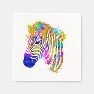 Regenboog Aquarel Verf Spat Zebrategelting Servet