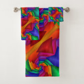 Regenboog art deco bad handdoek (Insitu)