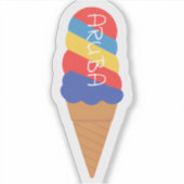 Regenboog aruba kegel sticker (Voorkant)