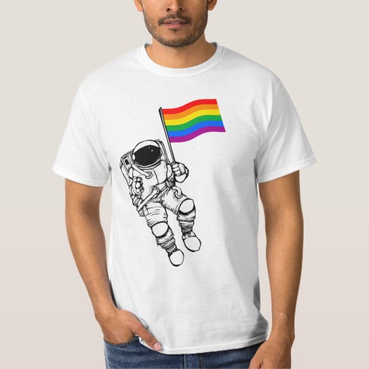 Regenboog Astronaut T-shirt (Voorkant)