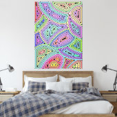 Regenboog asymmetrische abstracte vormen 2 canvas afdruk (Insitu (Slaapkamer))