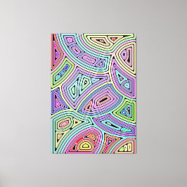 Regenboog asymmetrische abstracte vormen 2 canvas afdruk