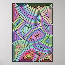 Regenboog asymmetrische abstracte vormen 2 poster