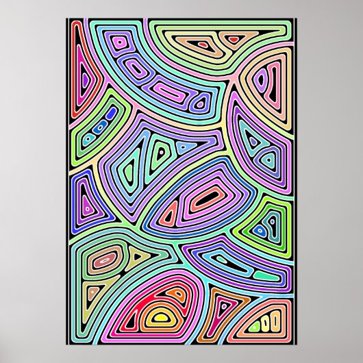 Regenboog asymmetrische abstracte vormen 2 poster (Voorkant)