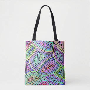 regenboog asymmetrische abstracte vormen 2 tote bag