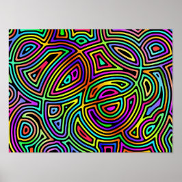 regenboog asymmetrische abstracte vormen poster