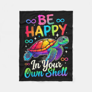 Regenboog autisme bewustzijn schildpad wees gelukk fleece deken