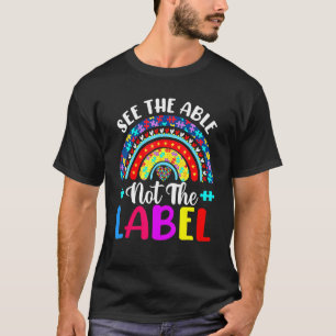 Regenboog Autisme Bewustzijnspuzzel Steun Zie Vaar T-shirt
