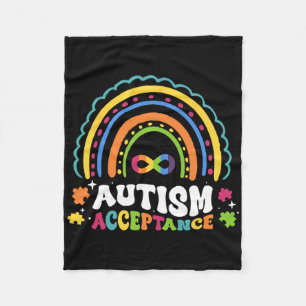 Regenboog autisme oneindig symbool Mannen vrouwen Fleece Deken