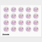 Regenboog Axolotl Dromen Ronde Sticker (Vel)