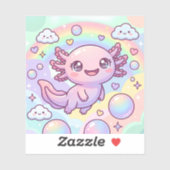 Regenboog Axolotl Dromen Sticker (Vel)