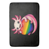 Regenboog Axolotl Hart Pride Amfibie Badmat (Voorkant Verticaal)