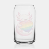 Regenboog Axolotl Hart Pride Amfibie Blikvorm Glas (Achterkant)