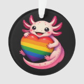 Regenboog Axolotl Hart Pride Amfibie Ornament (voorkant)