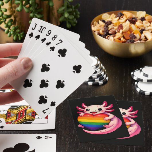 Regenboog Axolotl Hart Pride Amfibie Pokerkaarten (Insitu)