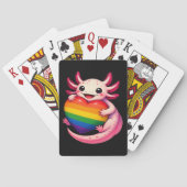 Regenboog Axolotl Hart Pride Amfibie Pokerkaarten (Achterkant)