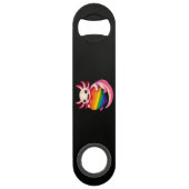 Regenboog Axolotl Hart Pride Amfibie Speed Flessenopener (Achterkant)