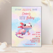 Regenboog axolotl meisje verjaardag kaart