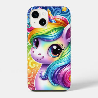 Regenboog baby eenhoorn iphone 14 hoesje