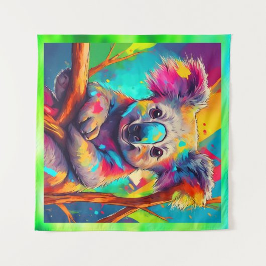 Regenboog baby Koala Wandkleed (Voorkant (horizontaal))