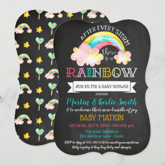 Regenboog Baby na het Storm Baby shower Kaart