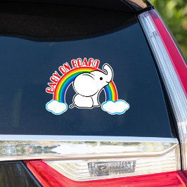 Regenboog Baby Olifant Baby Aan boord Auto Sticker