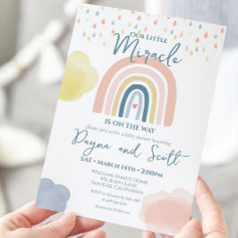 Regenboog Baby Pastel Wolken Boho Regendruppels Do Kaart